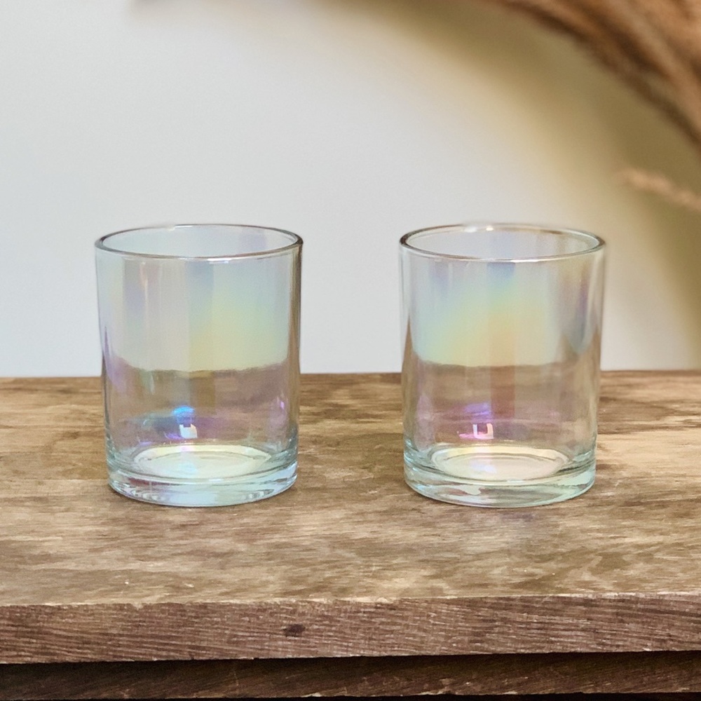Set of 2 Holographic 💿 Candle Holders